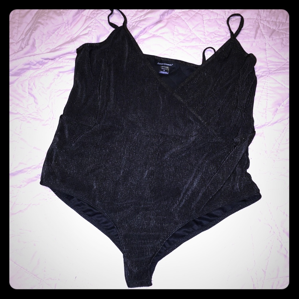 Ashley Stewart Surplice Glitter Bodysuit